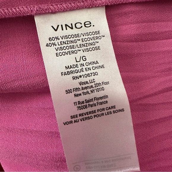 VINCE Rose Pink Pleated Column Skirt Lightweight Resort Wear Boho Chic Large - Picture 11 of 14